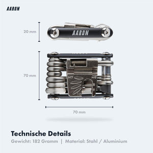 Maße und Gewicht des AARON Multitools