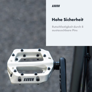 Die AARON Dirt Fahrradpedale besitzen eine rutschfeste Oberfläche