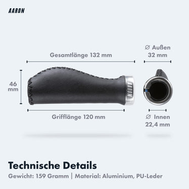 handgelenkschonende fahrradgriffe AARON Vintage ergonomischer Kunstleder Fahrradgriffe