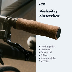 AARON Bio Ergonomische Fahrradgriffe aus Kork - Lock Ring Schwarz