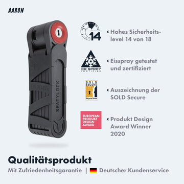 kleines fahrradschloss AARON Foldylock Mini Fahrradschloss