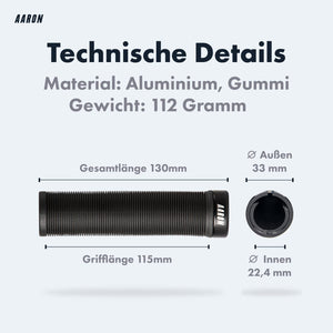 AARON MTB & BMX Fahrradgriffe - Schwarz - Lamellen Profil