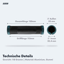 Laden Sie das Bild in den Galerie-Viewer, AARON MTB Fahrradgriffe - Grau Blau