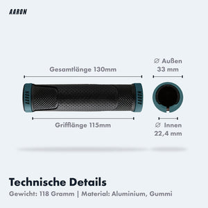 AARON MTB Fahrradgriffe - Grau Blau