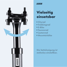 Laden Sie das Bild in den Galerie-Viewer, AARON Shock Federsattelstütze mit 27,2, 30,9 oder 31,6 mm Durchmesser - Schwarz