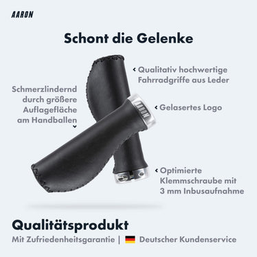 handgelenkschonende fahrradgriffe AARON Vintage ergonomischer Kunstleder Fahrradgriffe