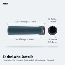 Laden Sie das Bild in den Galerie-Viewer, AARON Peak - MTB, Enduro &amp; BMX Fahrradgriffe - Grau Blau