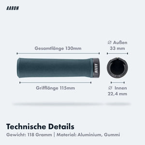 AARON Peak - MTB, Enduro & BMX Fahrradgriffe - Grau Blau