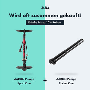 AARON Sport One Fahrradpumpe für alle Ventile - mit Manometer - Rot inkl. Repair Kit