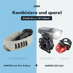 10% Rabatt in Kombination mit dem AARON LUX Fahrradlicht