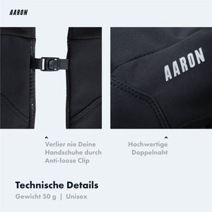 Maße und Gewicht der AARON Gloves Fahrradhandschuhe