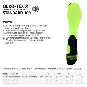 ONIC GEAR Sport Kompressionsstrümpfe - Damen & Herren - Neon Gelb