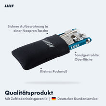 Laden Sie das Bild in den Galerie-Viewer, AARON Tool 20 in 1 Multitool - Fahrrad Multifunktionswerkzeug - Blau