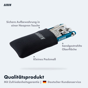 AARON Tool 20 in 1 Multitool - Fahrrad Multifunktionswerkzeug - Blau