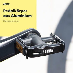 AARON Tour Fahrradpedale mit Reflektoren - Aluminium - Schwarz