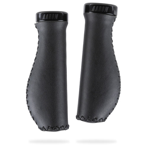 AARON Vintage ergonomischer Kunstleder Fahrradgriffe - Schwarz