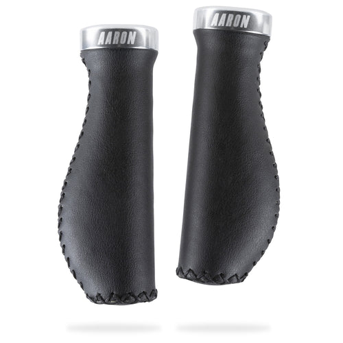AARON Vintage ergonomischer Kunstleder Fahrradgriffe - Silber